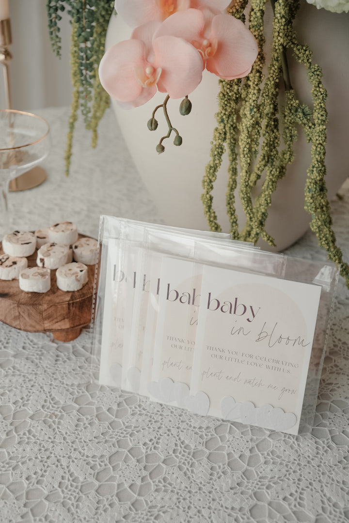 Neutral Baby shower seed favours – Myla