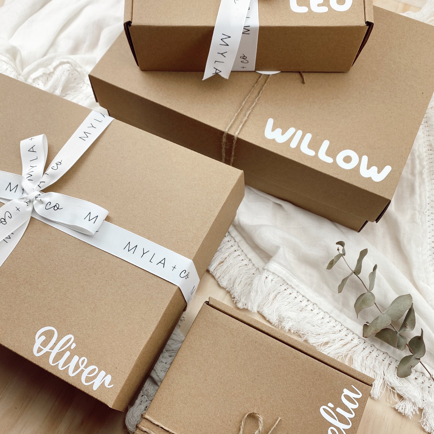 Gift Box // Ribbon + Name Customisation – Myla + Co.